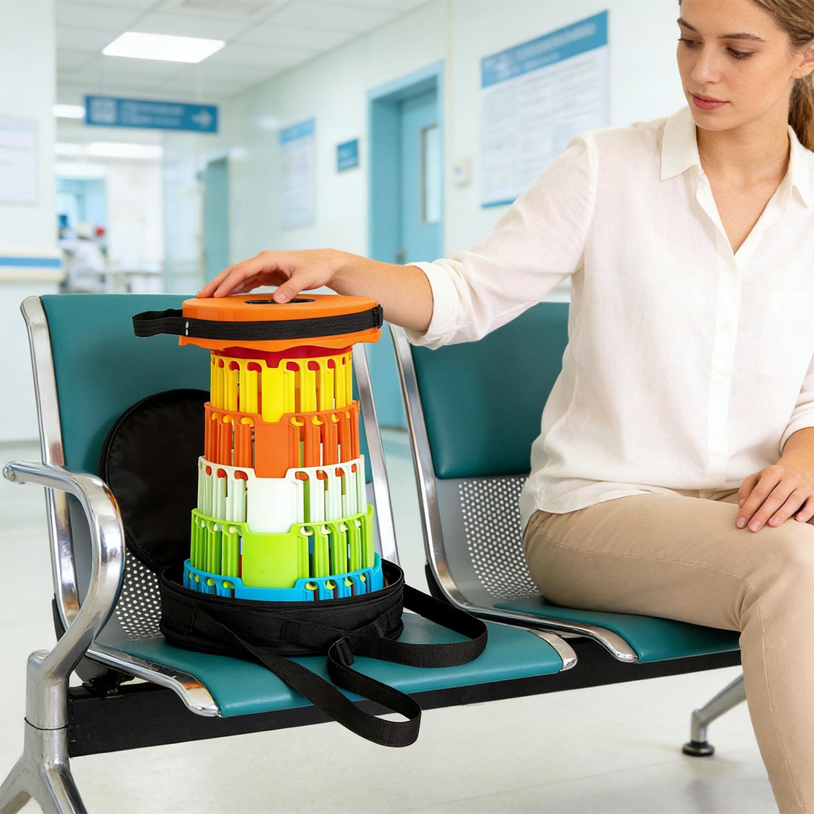 Photography Of A Man - Portable Stool Storage Carry Bag Round