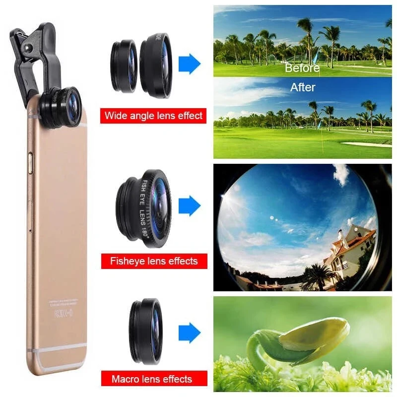 3 In 1 Fisheye Phone Lens 0.67 - Photography Zooming review and price