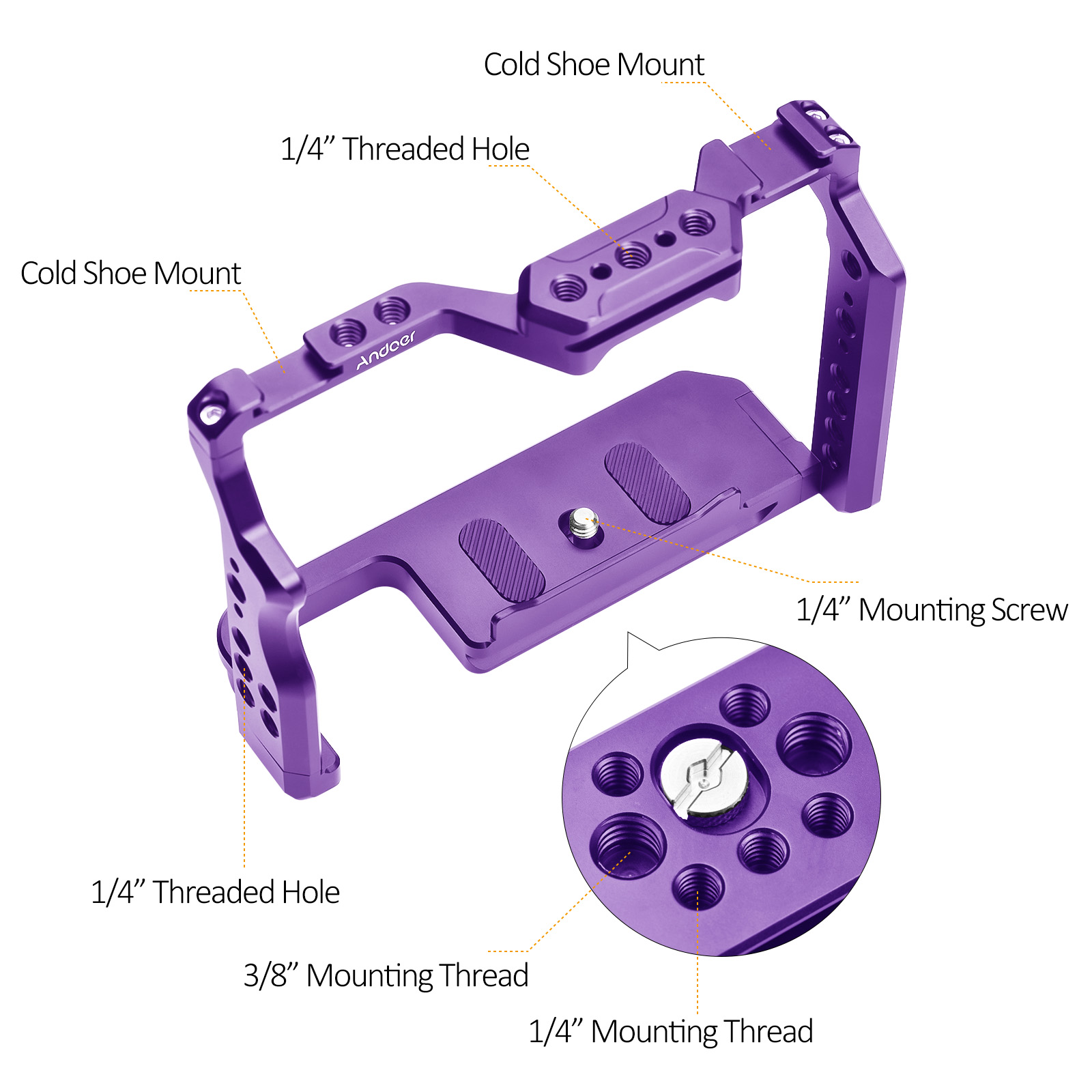 Andoer Camera Cage Aluminum Al - Camera Cold Shoe review and price